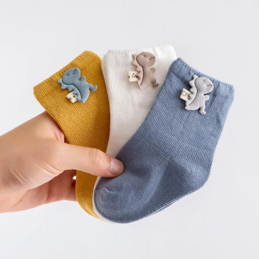 3 Pairs Baby Socks Newborn Baby Boy Girls 0-3 Years Kids Soft Cotton Cartoon Animal Children's Socks for Girls