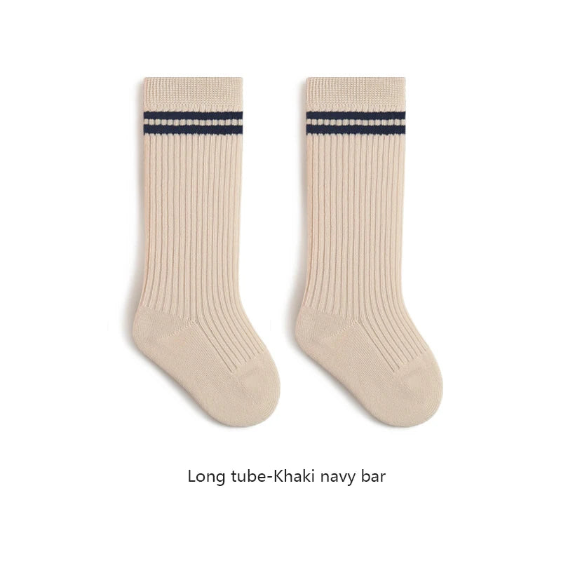 Spring Mid Tube Baby Socks Sport Soft Children Kids Socks Breathable Kids Boys Girl Socks Strip Mid Tube Socks