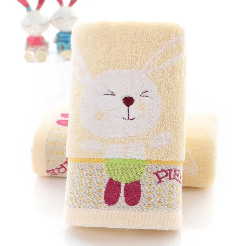 Pure Cotton Children's Towel Cartoon Jacquard Embroidery Baby Face Towel Soft Water Absorbent Face Towel for Kids 50x25cm