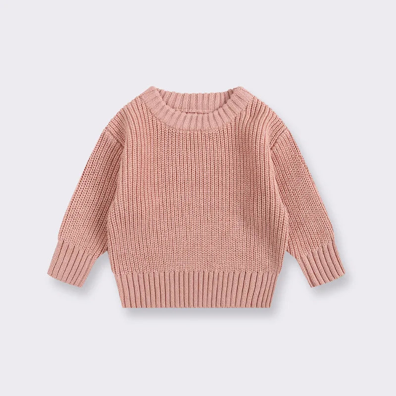 Baby Sweater Round Neck Boys Pullover Girls Spring and Autumn Winter Baby Base Knitted Sweater Children Base Sweater