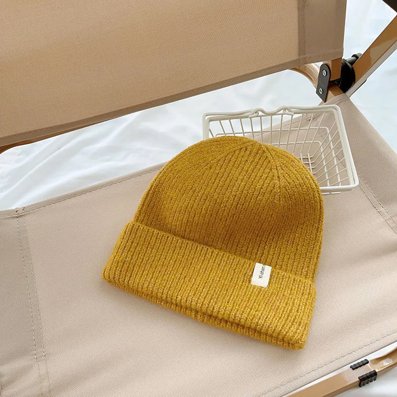 Kids Knitted Beanie Korean Style Wool Blend Baby Winter Warm Cap Boys Girls Fashion Pullover Unisex Thermal