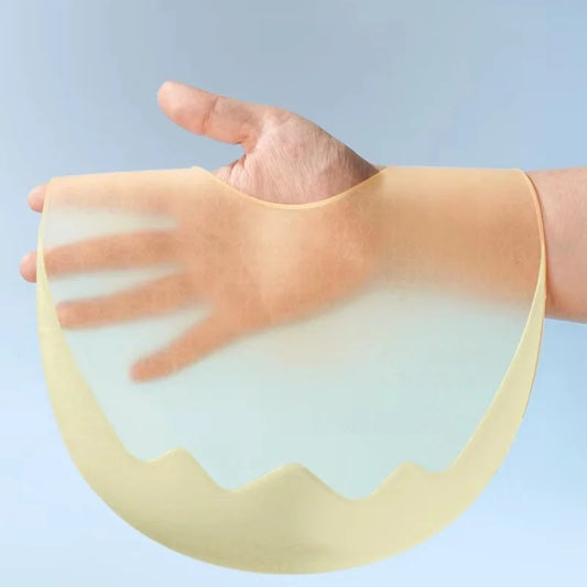 Baby Food Bib Silicone Waterproof Complementary Food Rice Pocket Children's Summer Ultra-thin Baby Saliva Transparent Bib