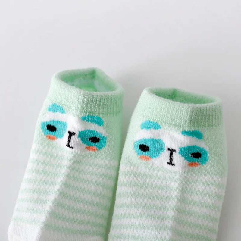 5Pairs/lot Infant Baby Socks For Girls Boys Summer Mesh Thin Baby Socks Cotton Casual Print Newborn Toddler Boy Sock 0-24Month