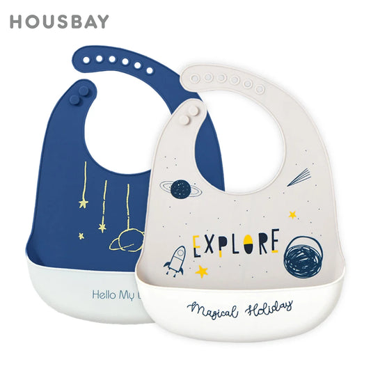 Waterproof Baby Bibs For Kids Eating Stuff Soft Silicone Cartoon Crocodile Printed Baby Apron Bib Reusable Baby Feeding Apron