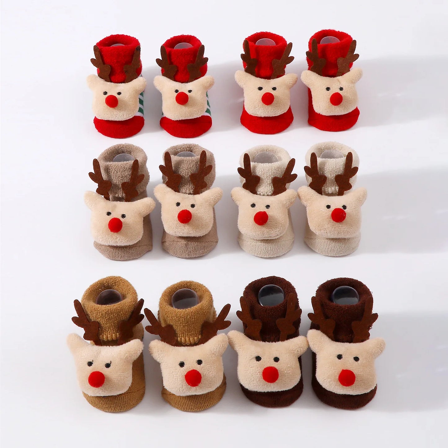 Kids Children's Socks for Girls Boys Non-slip Knitted Cotton Toddler Cute Elk Baby Christmas Socks for Newborns Infant Socks