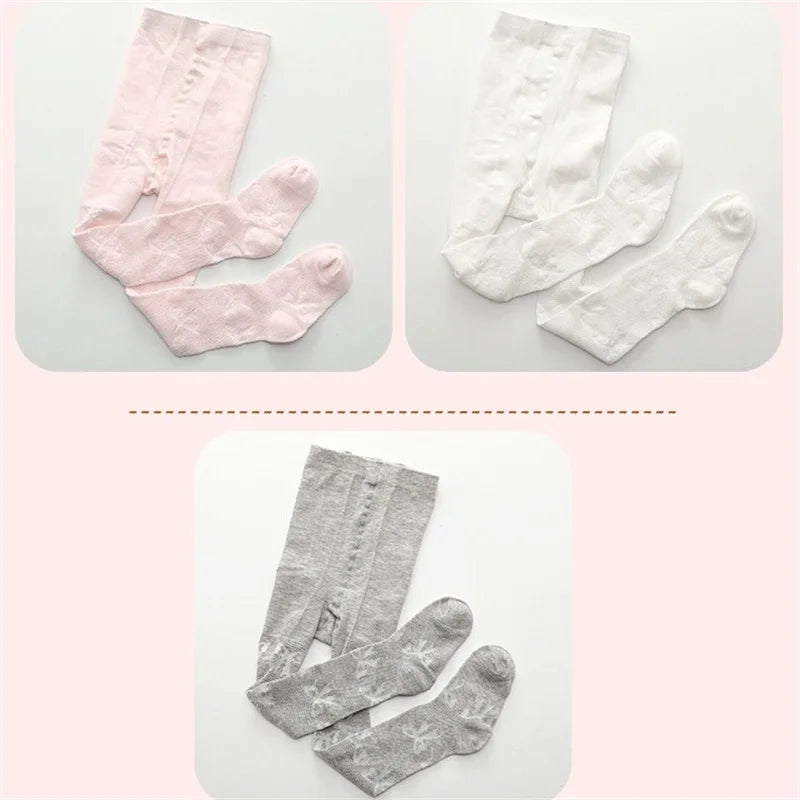 0-3 Years Baby Girl Spring Summer Mesh Tights Baby Cotton Bow Little Children's Pantyhose  Thin Children's Socks