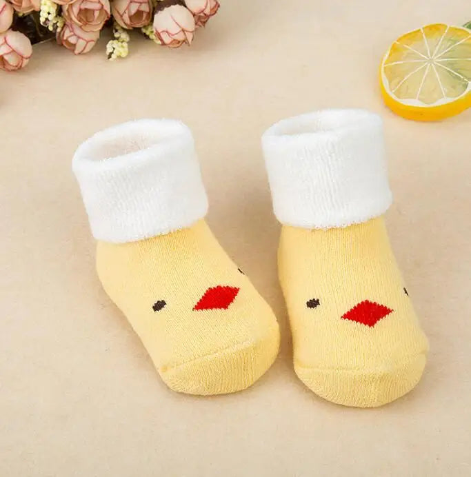 21 Color Baby Socks Boy Girl Winter Cute Bear Puppy Newborn Kids Children Infant Toddler Terry Warm Slipper Striped  Star Dot