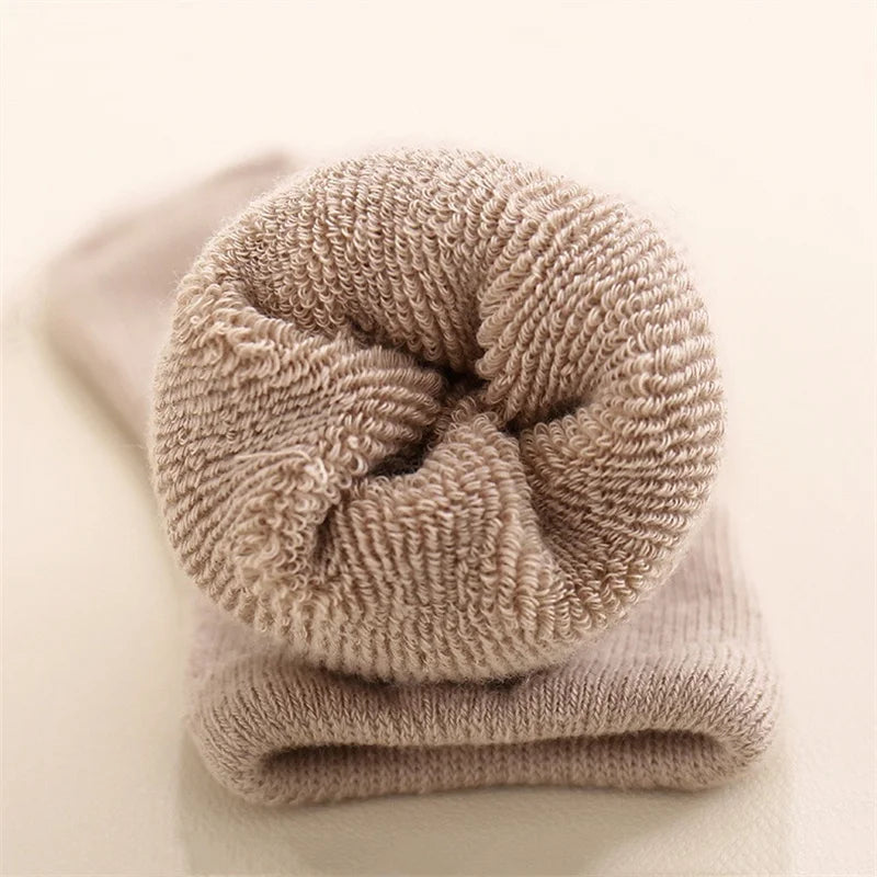 New Winter Thick Terry Cotton Socks For Girls Boys 0-3Yrs Newborn Baby Solid Socks Infant Toddler Daily Wear Keep Warm In Home