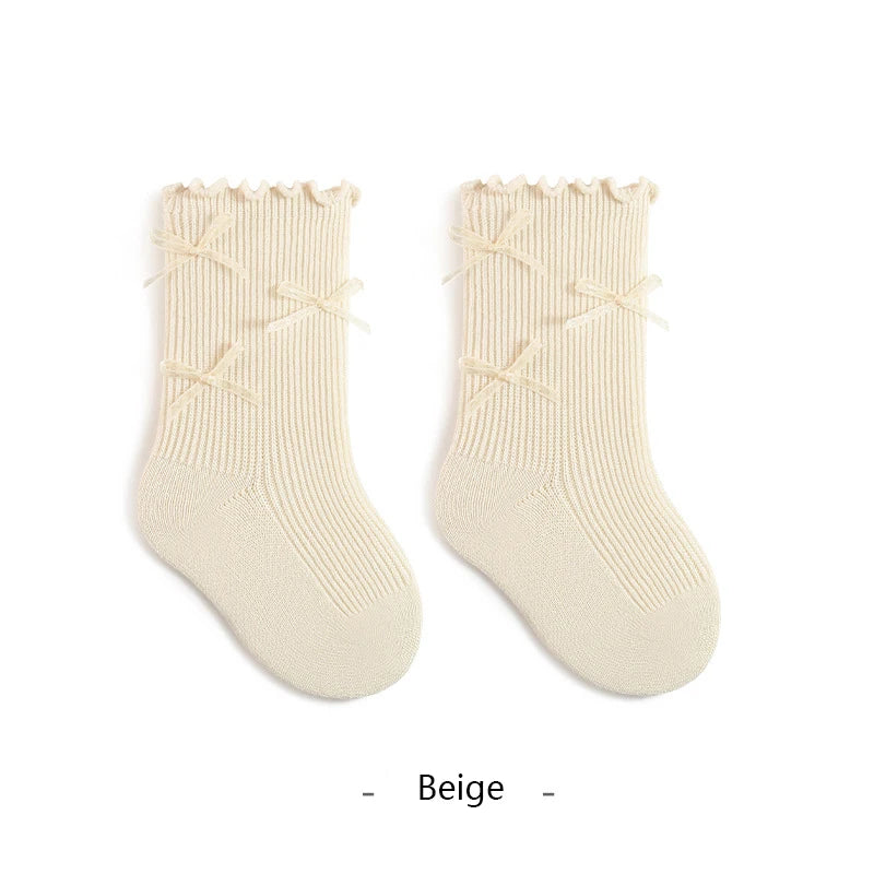 1/3/5 Pairs Newborn Baby Socks For Girls Cotton Infant Girls Sock Princess Bow Toddler Baby Girls Socks
