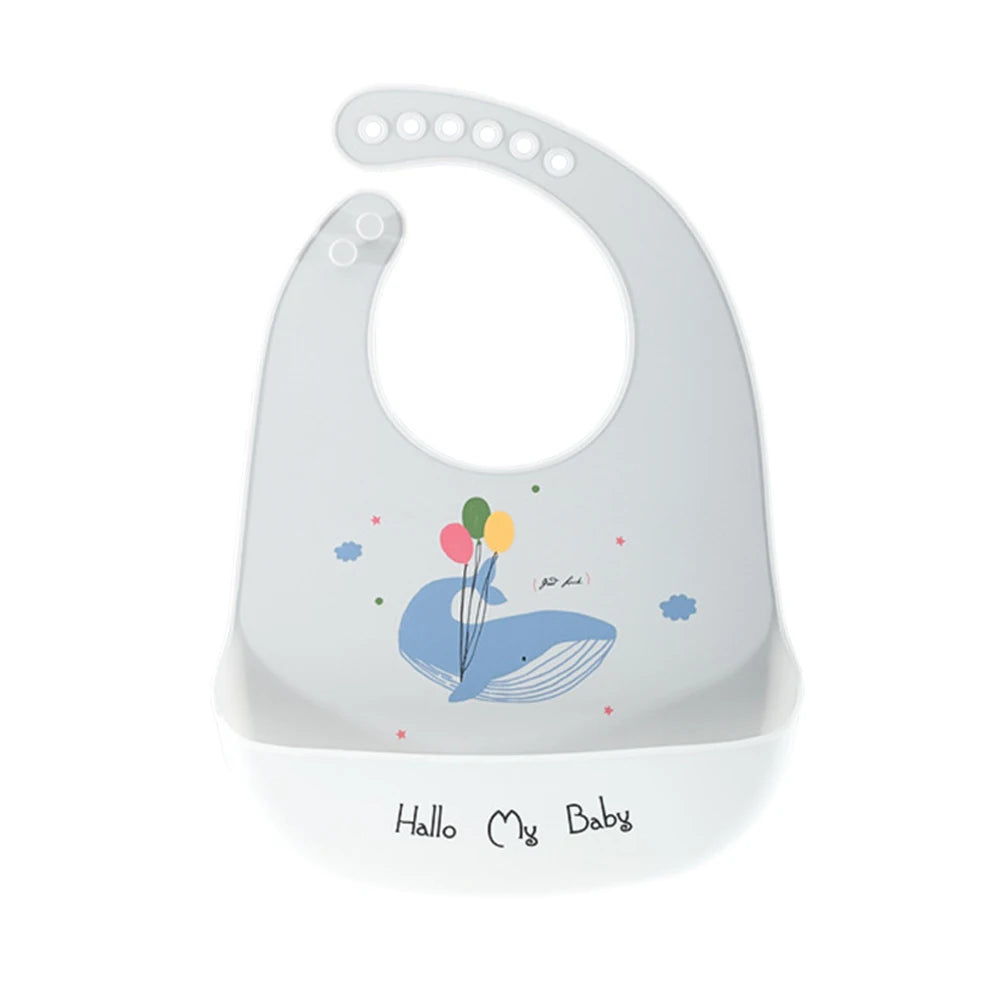 Waterproof Baby Bibs For Kids Eating Stuff Soft Silicone Cartoon Crocodile Printed Baby Apron Bib Reusable Baby Feeding Apron