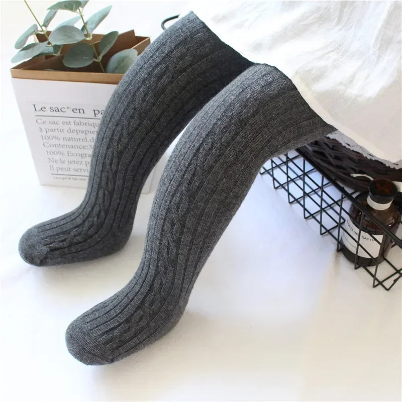Spring Knitted Baby Pantyhose for Girls Children Twist Bottom Toddler Kid Girl Ribbed Stockings Baby Girl Socks Kids Leggings