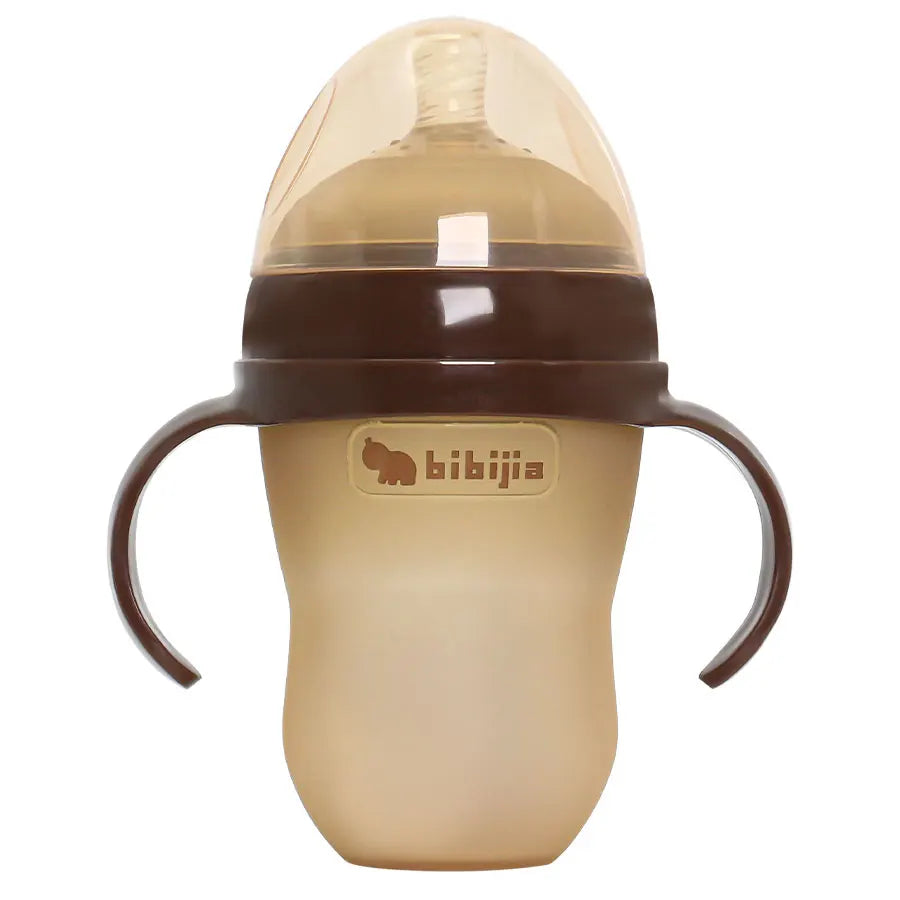 1Pc Silicone Baby Bottle 150ml/240ml Soft Durable against drops Big Mouth Pacifier Head Silicone with Handle and Gravity Ball