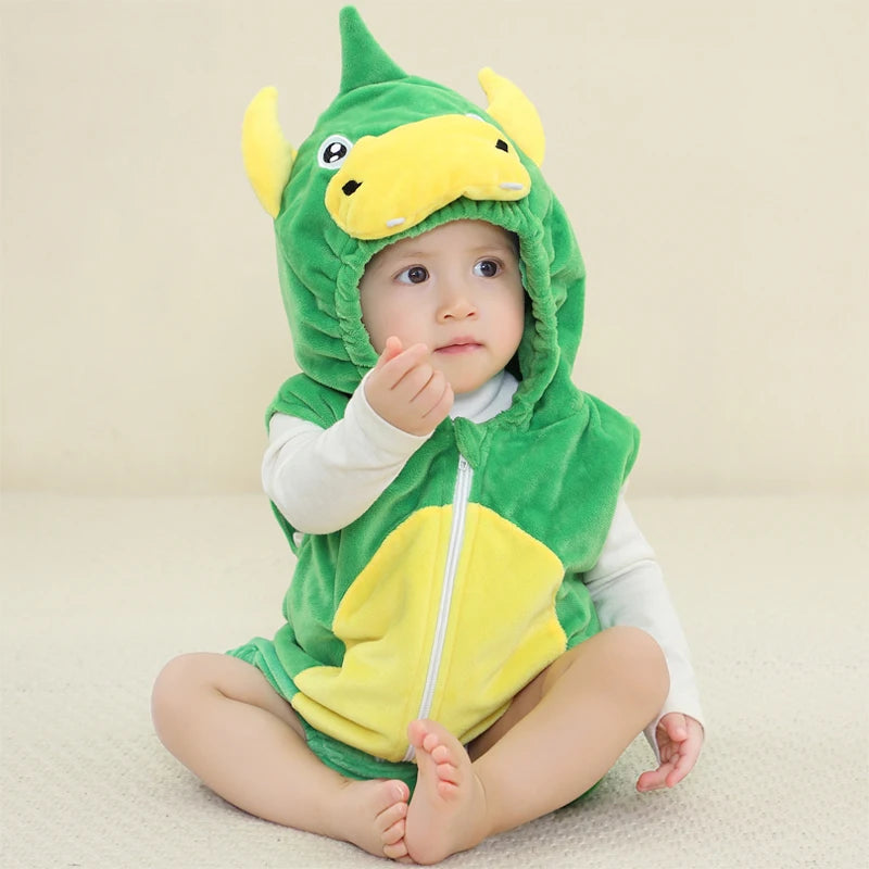 Newborn Kids Monkey Kigurumi Pajamas Winter Thick Baby Blanket Slppers Toddler Infant Clothes Hooded Animal Pyjamas Sleepwear