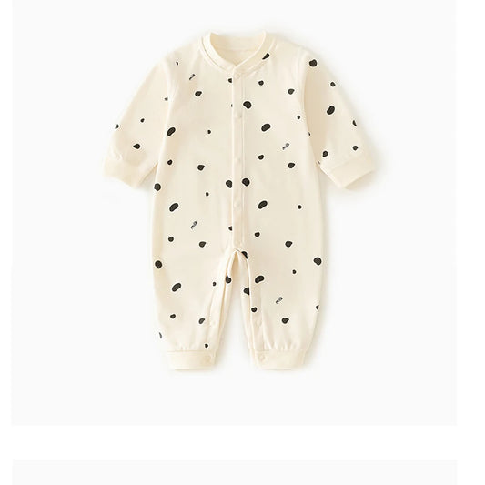 0-2Y Pure Cotton Long Sleeve Newborn Baby Rompers Skin-friendly One Piece Diaper Jumpsuit Underwear Infant Cartoon Homewear