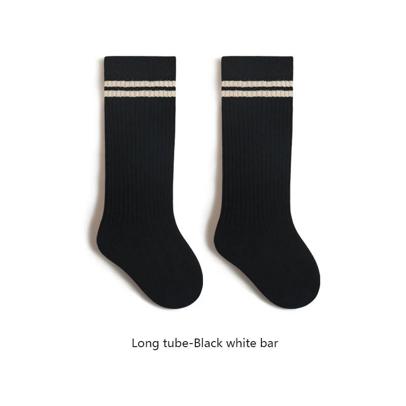 Spring Mid Tube Baby Socks Sport Soft Children Kids Socks Breathable Kids Boys Girl Socks Strip Mid Tube Socks