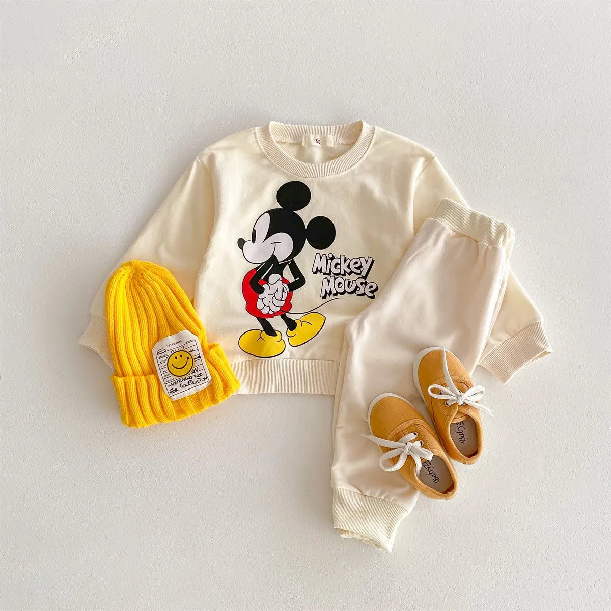 Cartoon Printed Baby Boy Tracksuit Kids Clothing Loose Fashion Children's Wear Suit Toddler Sweatshirt Pants Outfits DISNEY