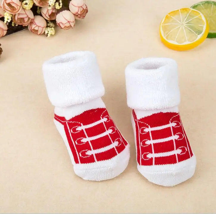 21 Color Baby Socks Boy Girl Winter Cute Bear Puppy Newborn Kids Children Infant Toddler Terry Warm Slipper Striped  Star Dot