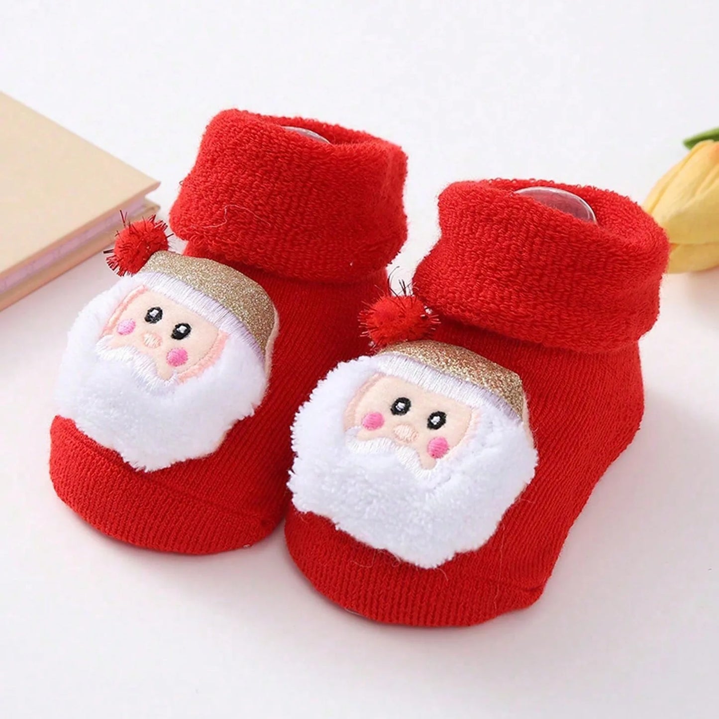Cute Santa Claus Doll Knitted Baby Socks Newborn Toddler Soft Snowman Deer Warm Floor Socks Girls Infant Boys Mid Socks New