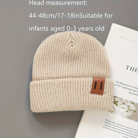 1/2/3pcs soft knitted newborn baby hat striped pattern elastic band suitable for stretching lightweight and warm winter baby hat