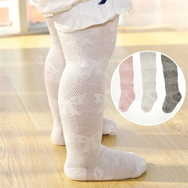 0-3 Years Baby Girl Spring Summer Mesh Tights Baby Cotton Bow Little Children's Pantyhose  Thin Children's Socks
