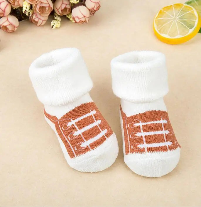21 Color Baby Socks Boy Girl Winter Cute Bear Puppy Newborn Kids Children Infant Toddler Terry Warm Slipper Striped  Star Dot