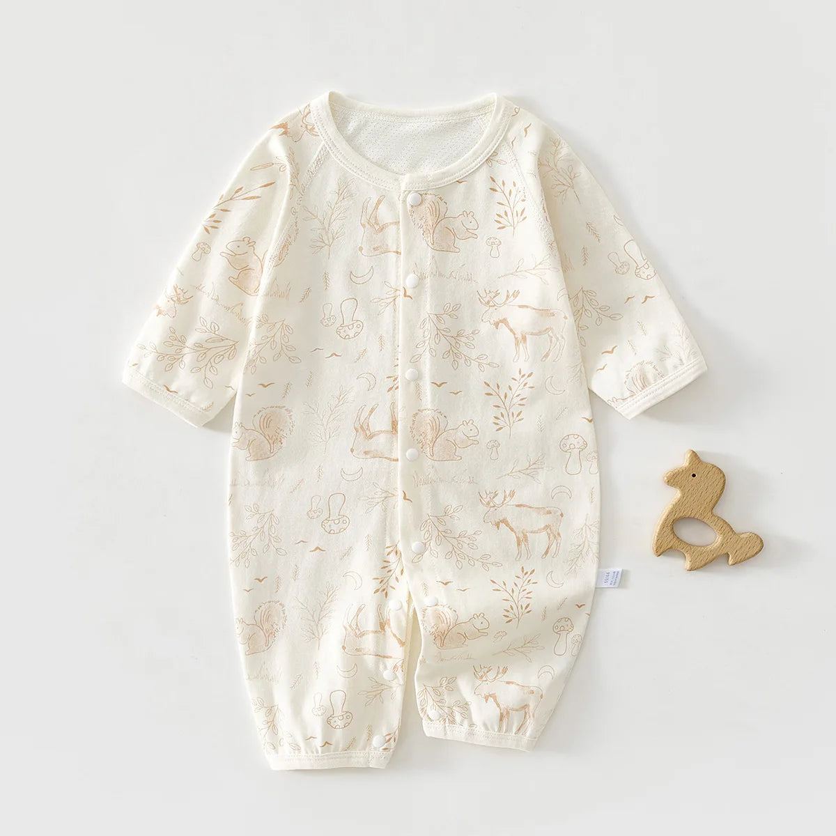 AYNIGIELL Summer Baby Mesh Jumpsuit, Pure Cotton Thin Design Baby Long Sleeved Air-conditioned Clothing Pajamas Newborn Clothing