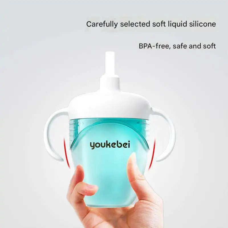 Youkebei 240ML Baby Silicone Bottles Anti Choking Baby Bottle No BAP Baby Feeding Bottles Wide Mouth Bottle For Kids Water Cup
