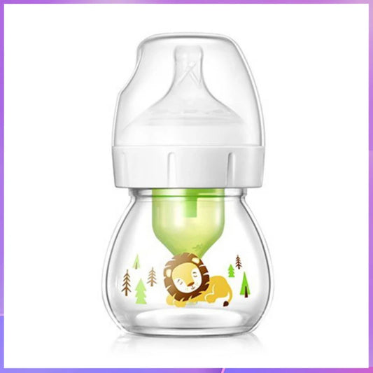 Dr. Brown's newborn wide-bore glass bottle, preemie silicone teat, 60ML for babies 0 to 3 months/Anti-colic glass baby bottle