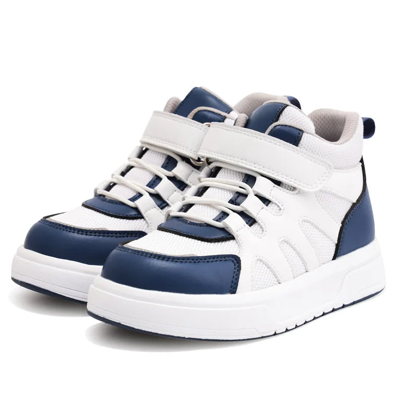 Princepard Kid Sneakers with Ankle Support Pink Blue  Orthopedic Casual Shoes Boys Girls with Corrective Insole for Flat Feet