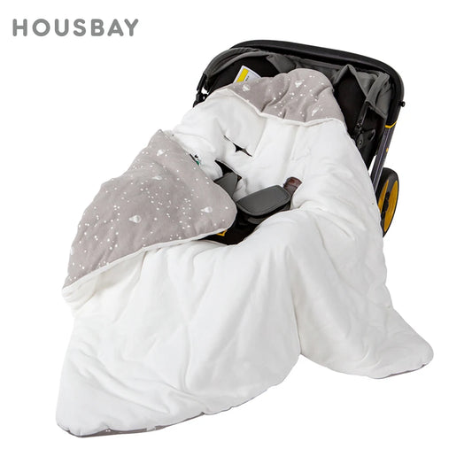 Baby Wrap Blanket For The Newborn With Windproof Hooded In A Infant Car Seat Autumn Warm Envelope For Discharge 0-12 Months