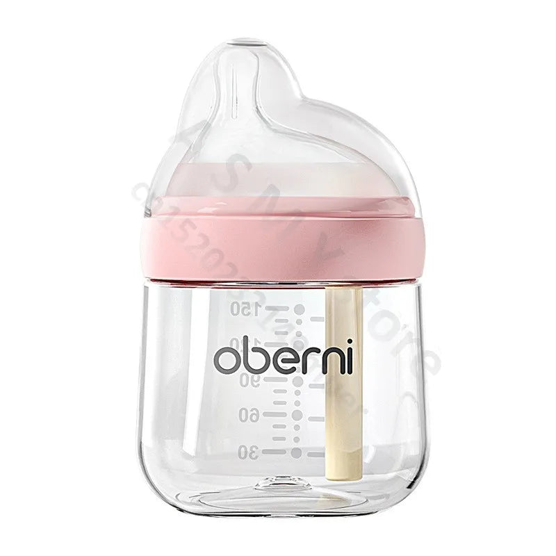 Anti-flatulence newborn glass bottle / wide mouth eccentric nipple anti-breastfeeding bottle / 150ML210ML glass bottle
