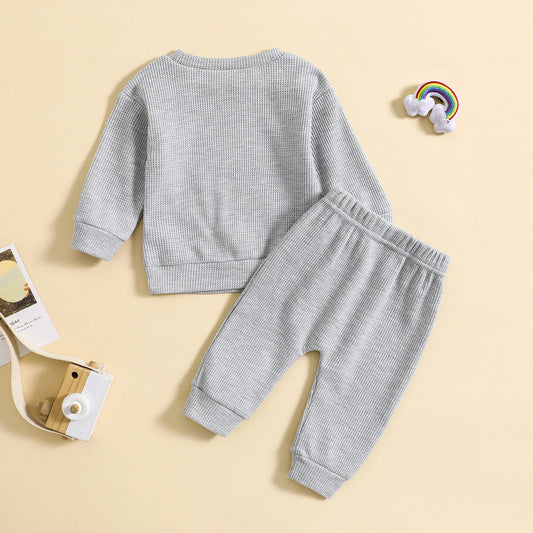 INS Infant Baby Boy Girl Rainbow Clothes Set Long Sleeve Cotton Sweatshirts Tops+Spring Pant Newborn Boy Outfits Autumn Clothing