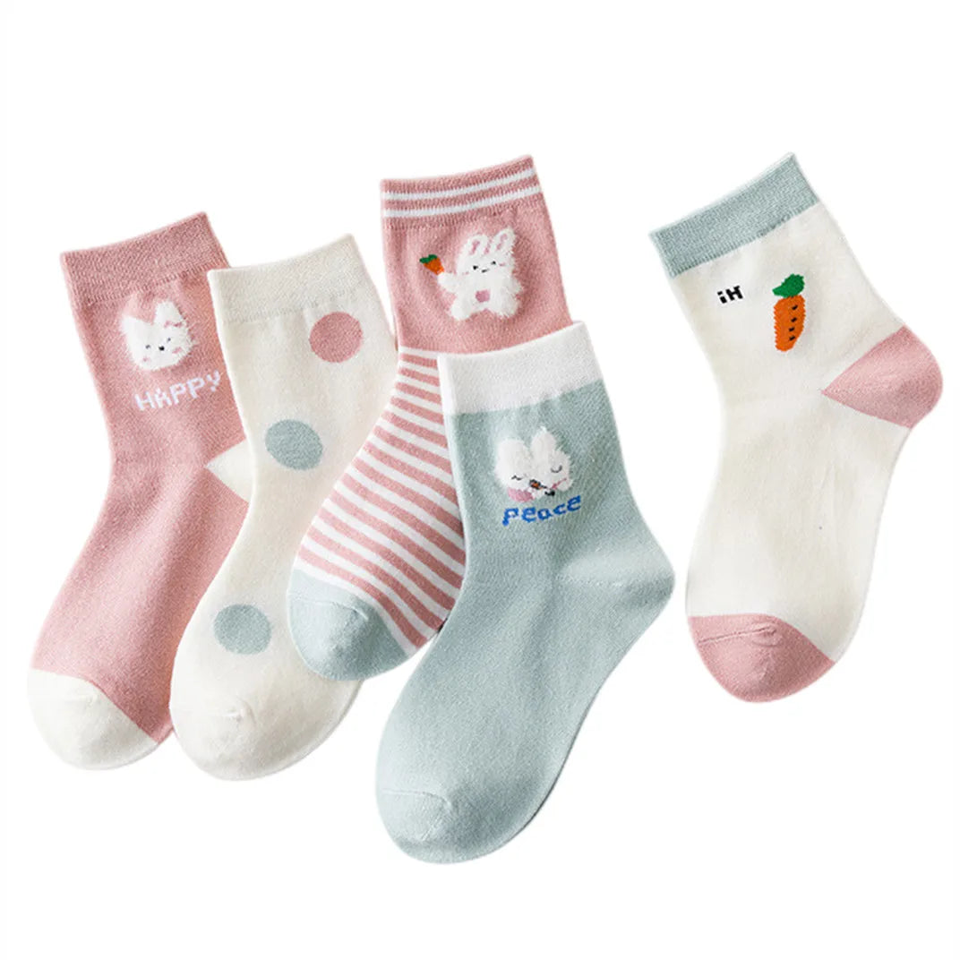 5Pairs Children's Socks Spring And Autumn Cotton Car Cartoon Boy's Socks Kids Sports Socks  Boys Girls Quality Breathable Socks