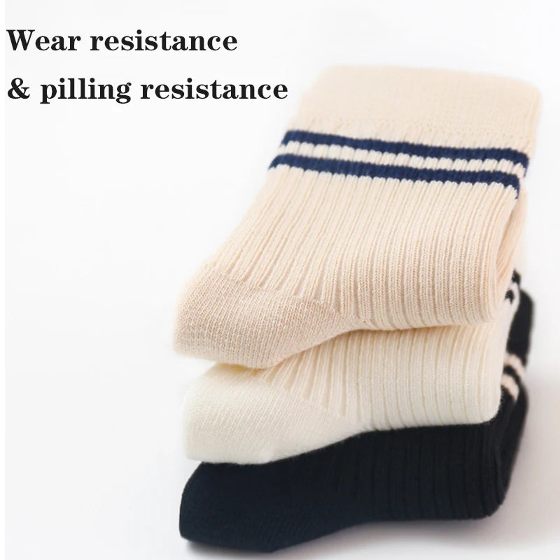 Spring Mid Tube Baby Socks Sport Soft Children Kids Socks Breathable Kids Boys Girl Socks Strip Mid Tube Socks