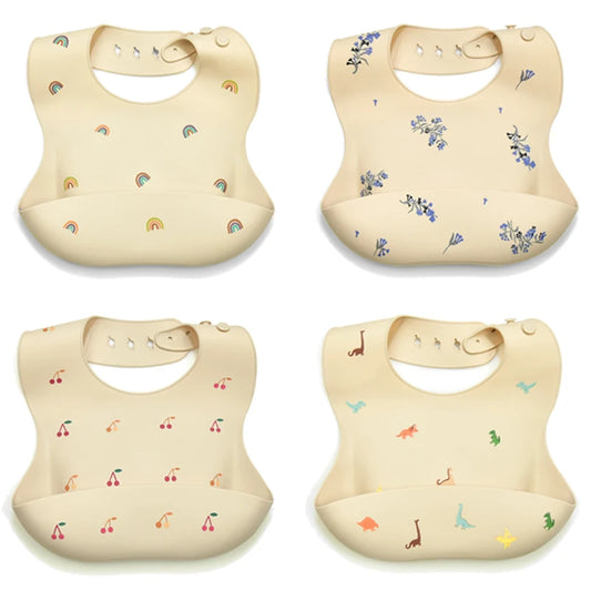 Silicone Bibs For Newborn Baby Feeding Tableware Waterproof Baby Bibs For Toddler Feedings Bibs Burp Cloths Bandana Baby Stuff