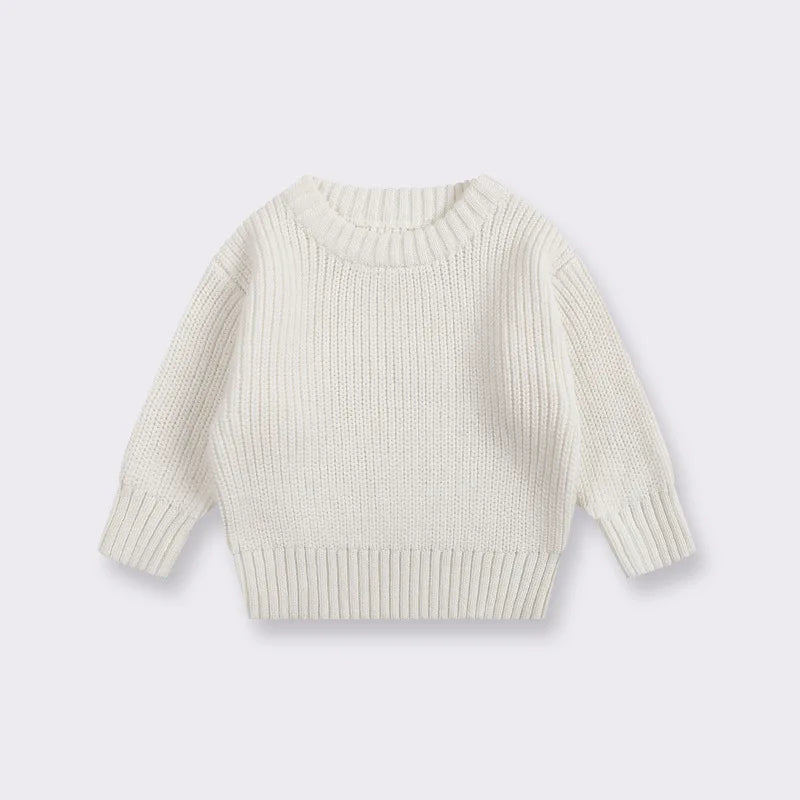 Baby Sweater Round Neck Boys Pullover Girls Spring and Autumn Winter Baby Base Knitted Sweater Children Base Sweater