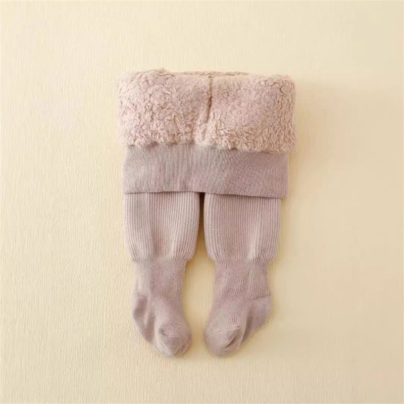 Cozy Fleece Lined Tights Infant Heating Leggings Winter Essential for Kids Warm