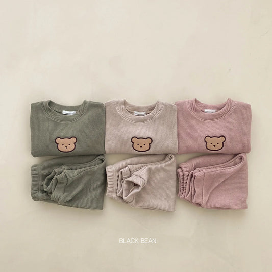 0-3Yrs Kids Little Bear Clothes Girls Long Sleeve T-shirts Tops Pants 2Pcs Spring Autumn Baby Boys Loose Clothing Suits