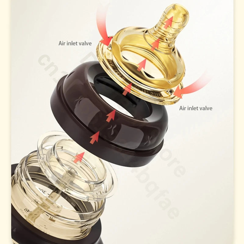 Baby bottle imitation breastmilk newborn baby wide-caliber PP bottle with handle baby straw bottle