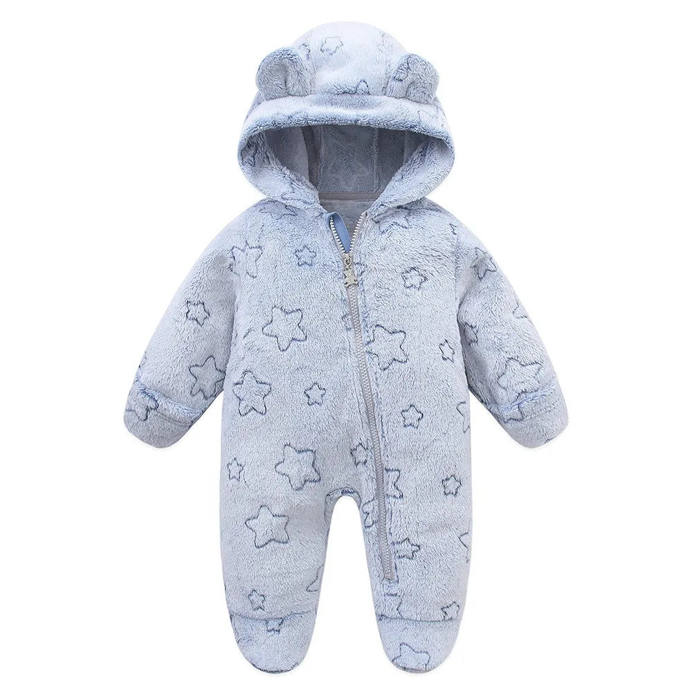 Ircomll Newborn Baby Rompers Spring Autumn Warm Fleece Cute Infant Costume Kids Playsuit Jumpsuits Baby Clothes 0-1Y Outwear