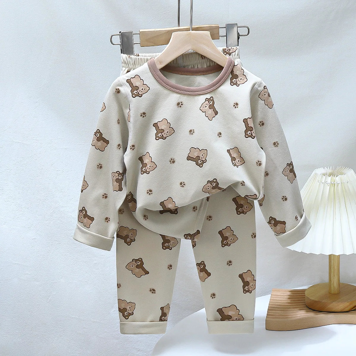 2-Piece Set Soft Cotton Pajamas Children Boys Girls Baby Spring Autumn Cartoon Long Sleeve Home Sleepwear Set 2-10Y