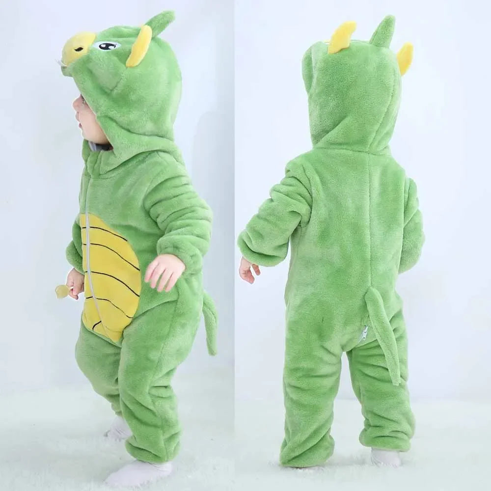 Newborn Kids Monkey Kigurumi Pajamas Winter Thick Baby Blanket Slppers Toddler Infant Clothes Hooded Animal Pyjamas Sleepwear