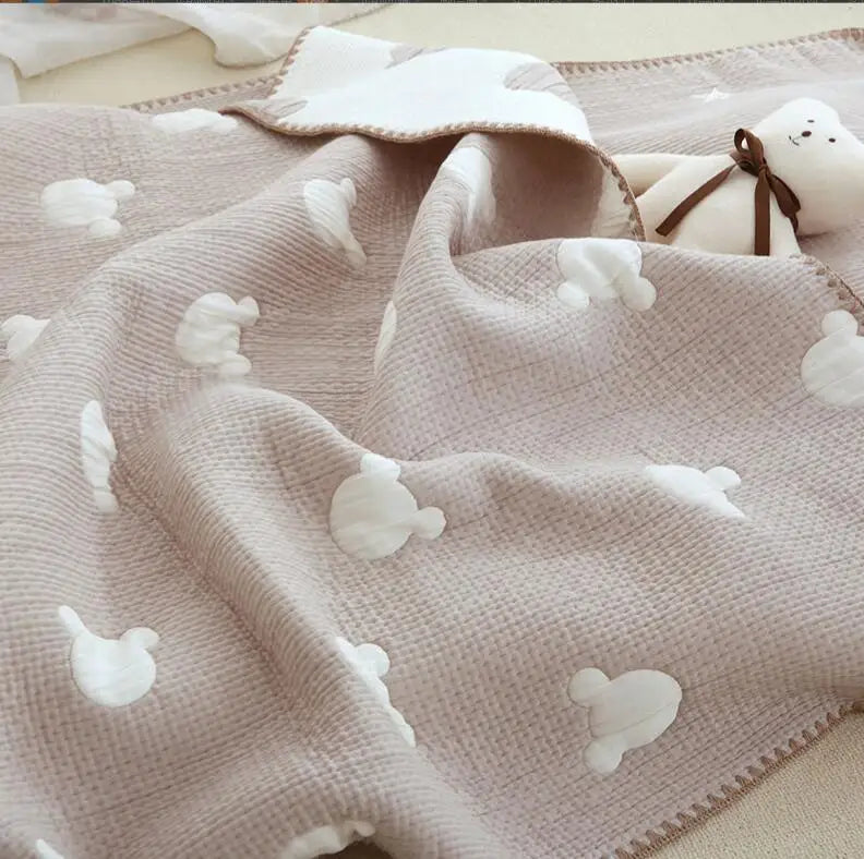 Baby Blanket Newborn Swaddle Wrap Sofa Throw Blankets Soft Breathable 100% Cotton Stroller Crib Receiving Blanket Bedding Quilt