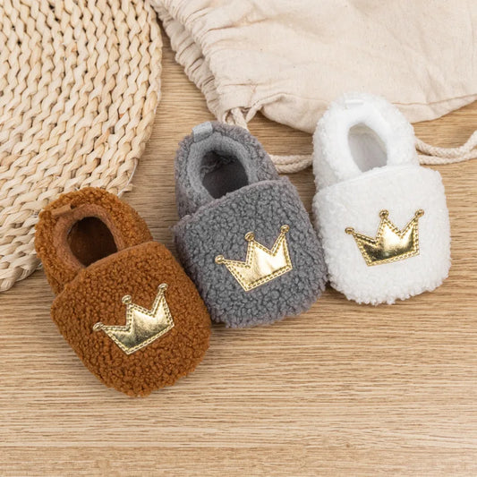 Winter Crown Hairy Baby Cotton Shoes Sneakers Baby Shoes Cotton Boots Baby Shoes 0-1 Years Old