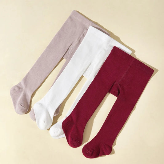 3PCS/lot Baby Autumn Winter Soft Tights Newborn Toddler Kid Girl Stockings Cotton Warm Elastic Pantyhose Solid Tights