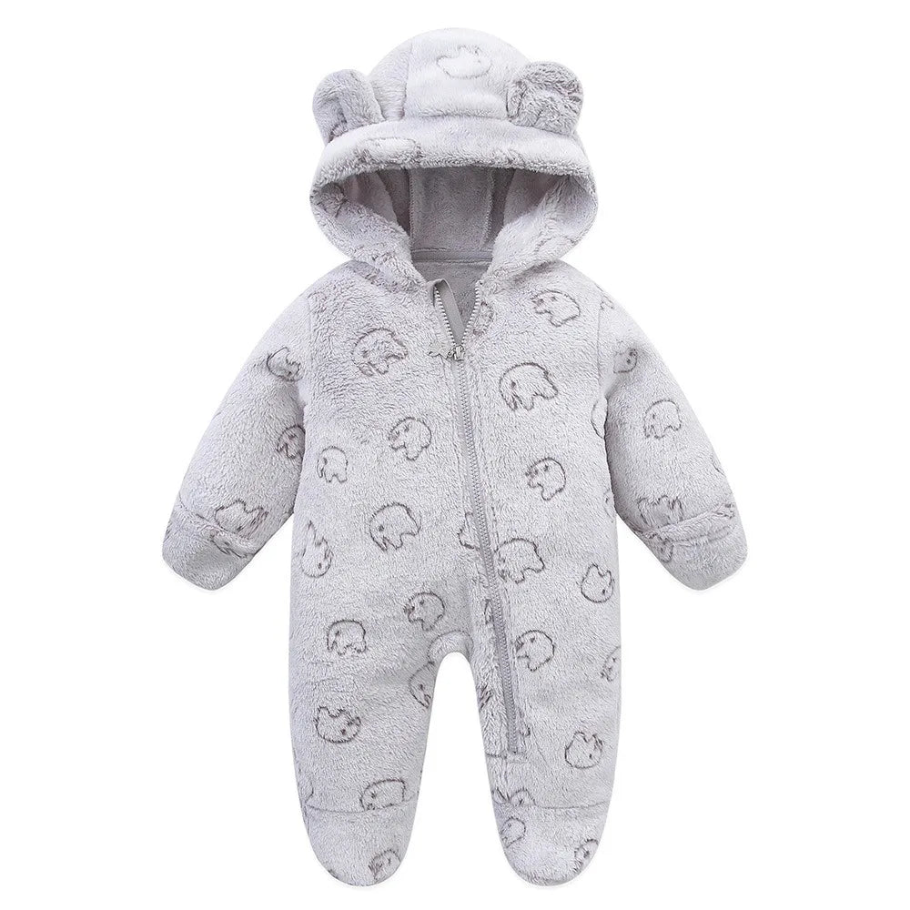 Ircomll Newborn Baby Rompers Spring Autumn Warm Fleece Cute Infant Costume Kids Playsuit Jumpsuits Baby Clothes 0-1Y Outwear