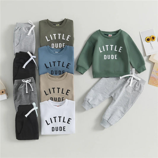 Autumn Baby Clothing Set Cotton Letter Print Boys Hoodie Suit Toddler Boys Clothes Set 2Pcs Sweatshirt+Jogger Pants Set