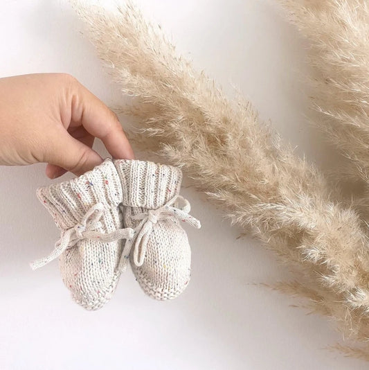 Winter Cute Infant Baby Neutral Booties 100% Cotton Knit Warm Baby Socks Unisex Toddler Baby Shoes Shower Gift