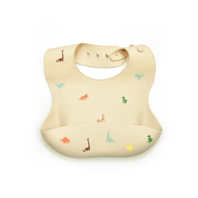 Baby Silicone Bib Waterproof Infant Bibs Fashionable Newborn Feeding Cloth Toddle Bibs Adjustable Saliva Towel For Boys Girls