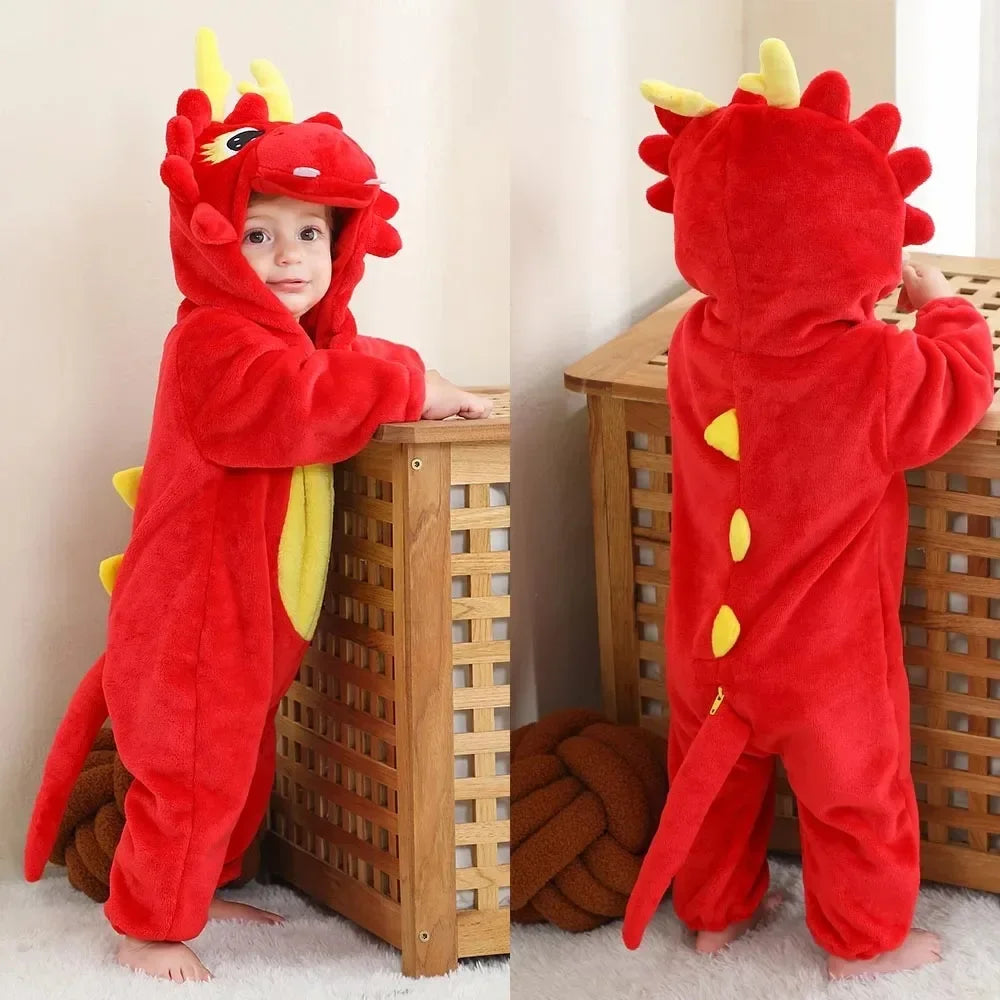 Newborn Kids Monkey Kigurumi Pajamas Winter Thick Baby Blanket Slppers Toddler Infant Clothes Hooded Animal Pyjamas Sleepwear